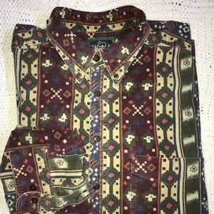 Woolrich Tribal Print Chamois Cloth Flannel Shirt